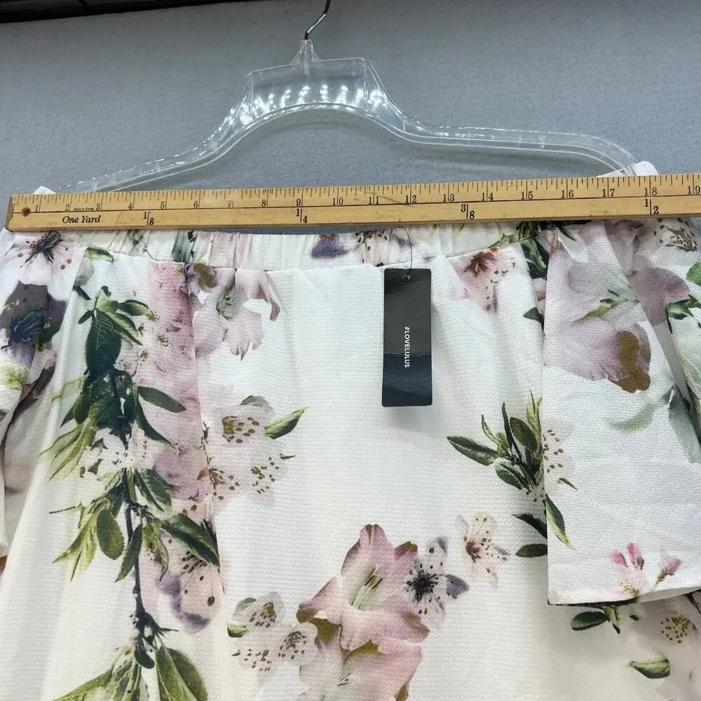 Lulus Dress Women's Large NWT Dream of You Ivory Off-The-Shoulder Mini Shift - Picture 5 of 11